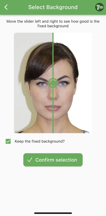 7ID App: 35x45 fotó fehér háttér