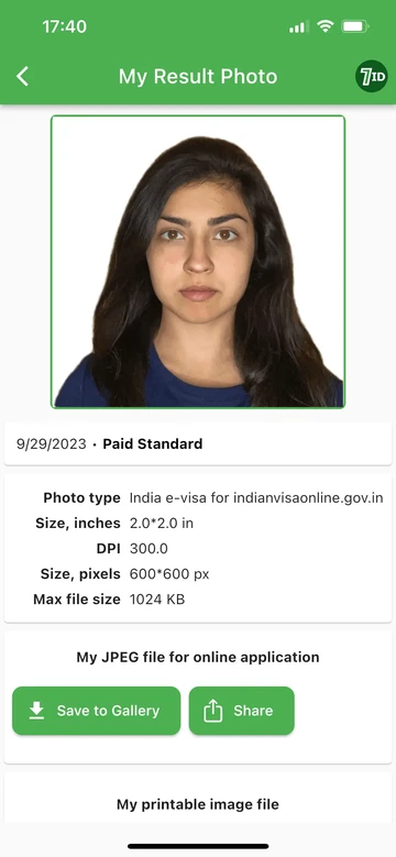 7ID : Obtenez votre photo de visa indien