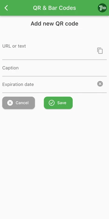 7ID App: QR Code Generator frá slóð