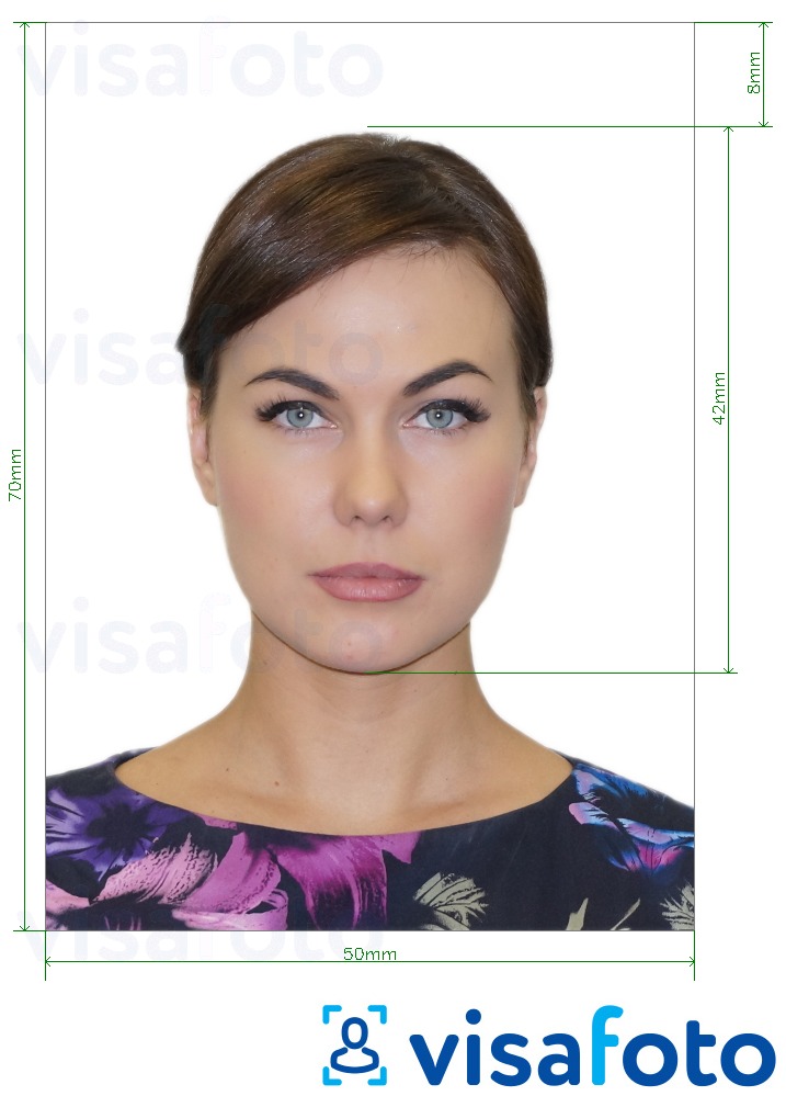 Exemplu de fotografie pentru Brazilia Pașaport comun 5x7 cm cu aceeași dimensiune indicată