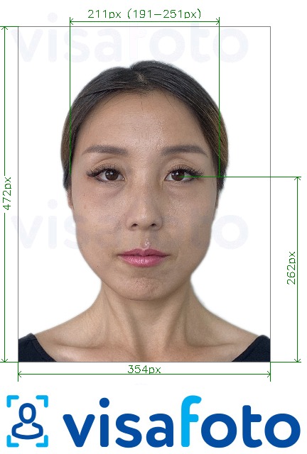 Exemplu de fotografie pentru China Passport online format vechi de 354x472 pixeli cu aceeași dimensiune indicată