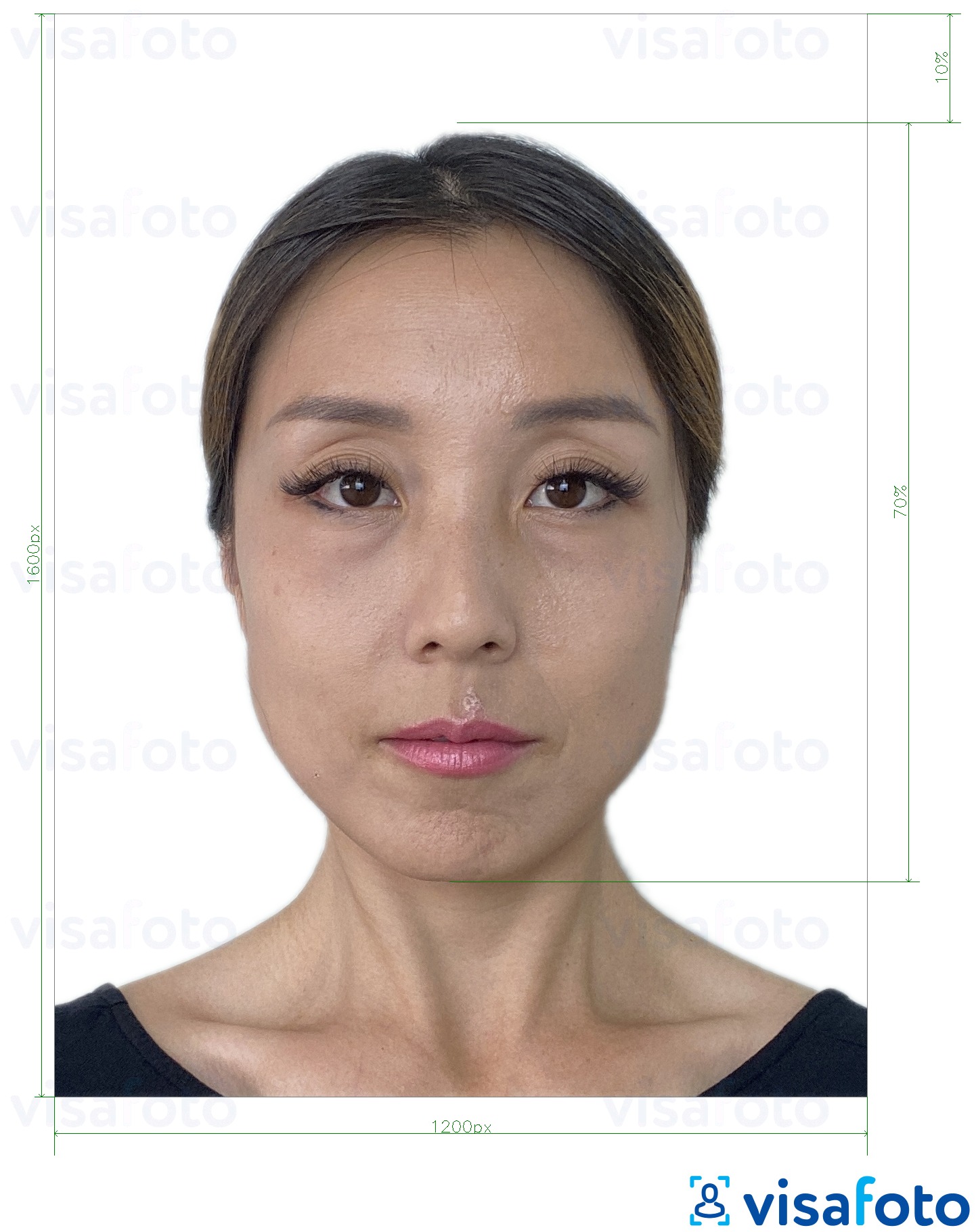 Exemplu de fotografie pentru Hong Kong e-pașaport online 1200x1600 pixeli cu aceeași dimensiune indicată