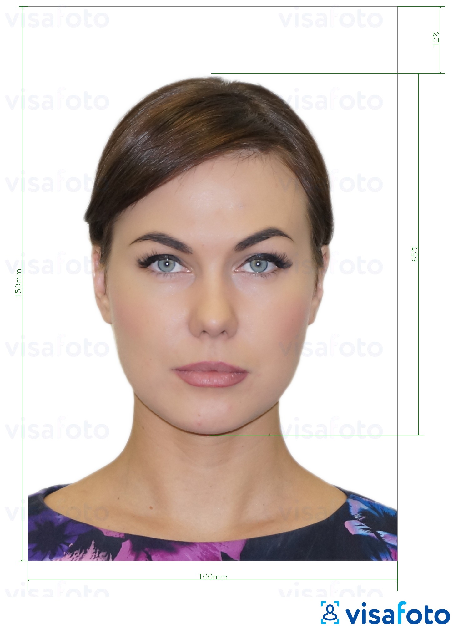 Exemplu de fotografie pentru Moldova buletin de identitate 10x15 cm cu aceeași dimensiune indicată