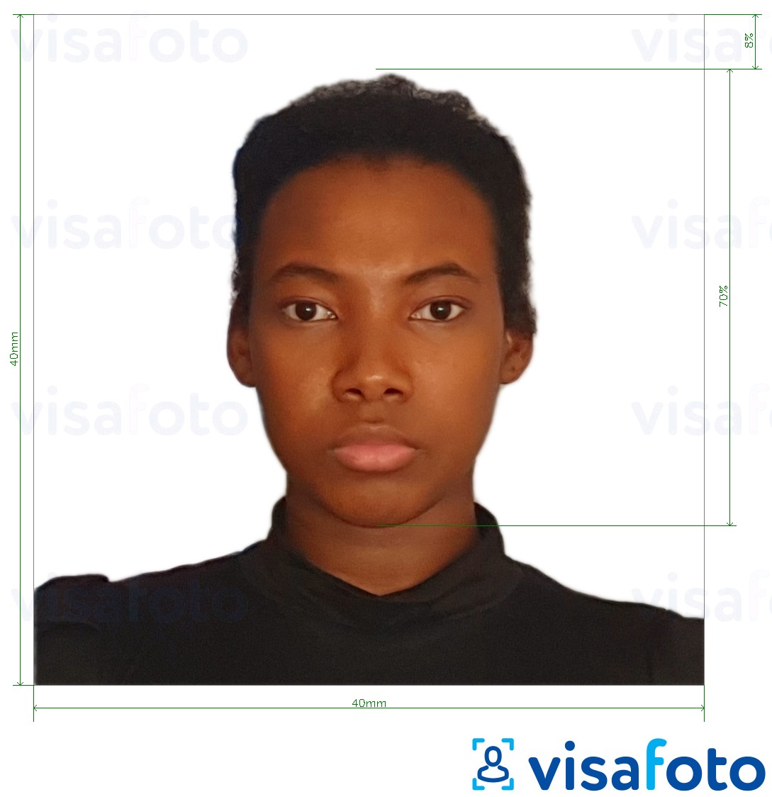 Exemplu de fotografie pentru Carte de identitate Madagascar 40x40 mm cu aceeași dimensiune indicată