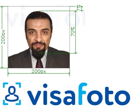 Exemplu de fotografie pentru Arabia Saudită e-visa online 200x200 pentru visitsaudi.com cu aceeași dimensiune indicată