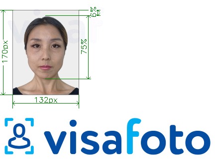 Exemplu de fotografie pentru Thailanda e-visa 132x170 pixeli cu aceeași dimensiune indicată