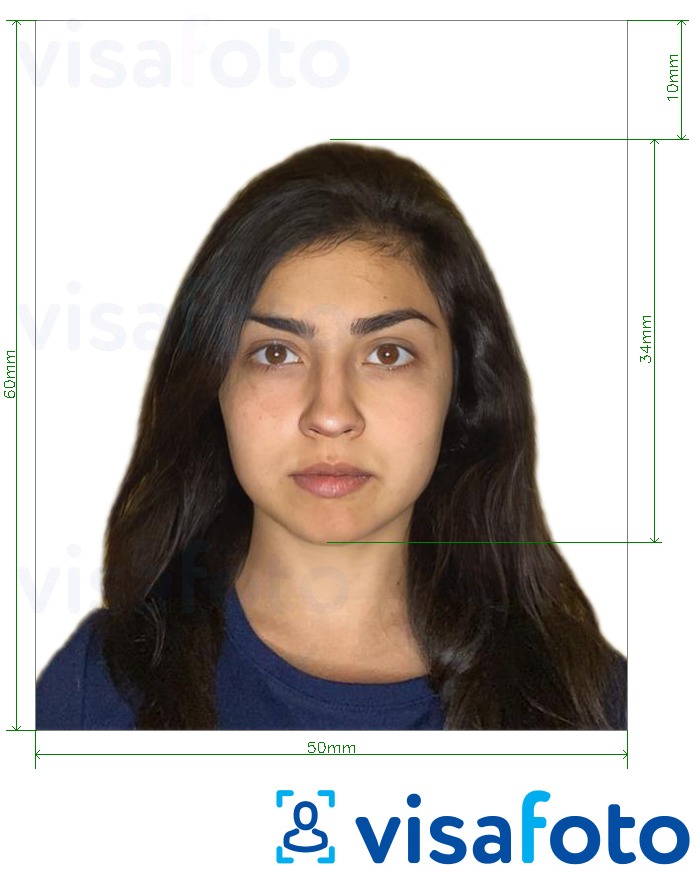 Exemplu de fotografie pentru Carte de identitate Turcia 5x6 cm cu aceeași dimensiune indicată